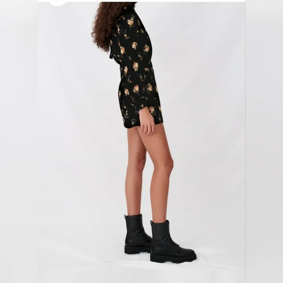 slim fit dress slacks Maje Palm Tree-Embroidered Mini Dress  Continuiti